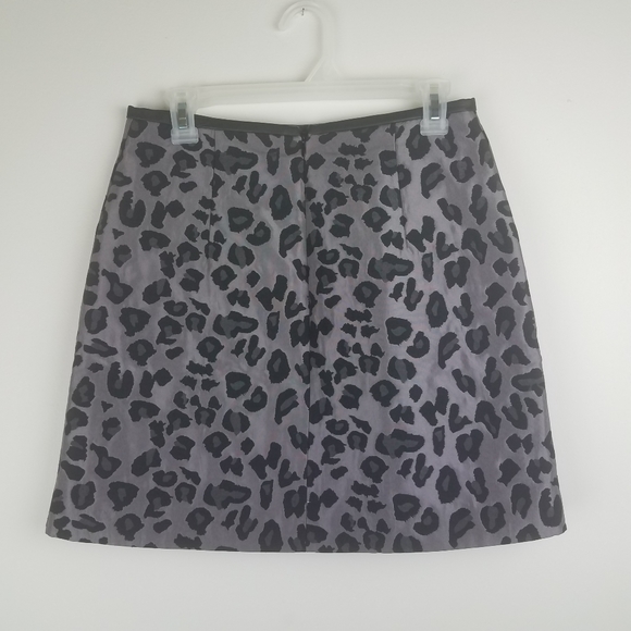 Oasis Leopard Print Jacquard Mini Skirt 10 - Picture 2 of 5